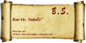 Barth Sebő névjegykártya